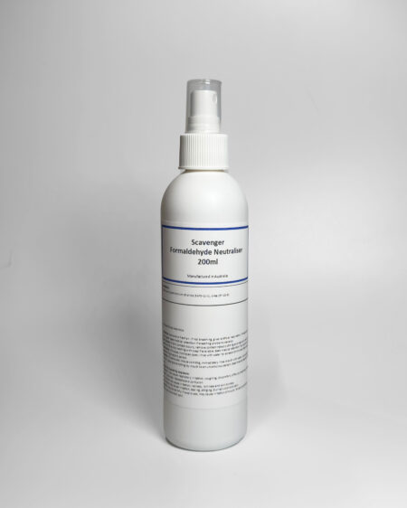 A 200ml bottle of Scavenger (Formaldehyde Neutraliser) stands upright against a plain white background.