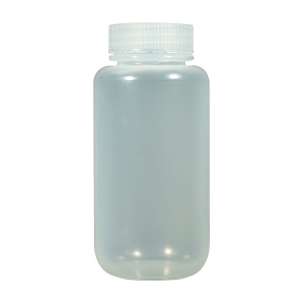 A Polypropylene bottle with a wide mouth and screw cap.