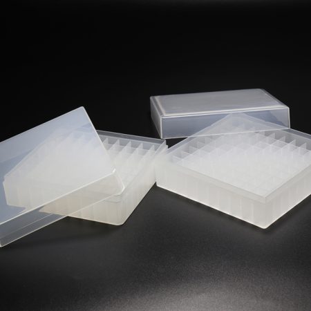 Three clear polypropylene boxes.