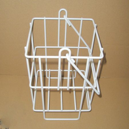 White Bottle Carrier Large Single with handle to carry 2 x 165mm Dia. Bottles.