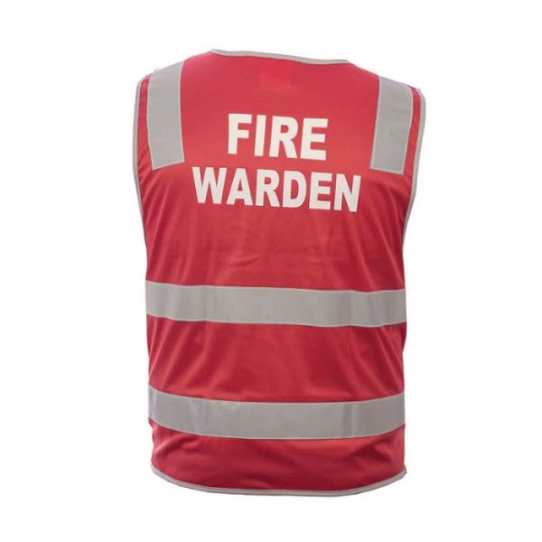 A Pre Printed 2XL Vest with the word fire warden on it.