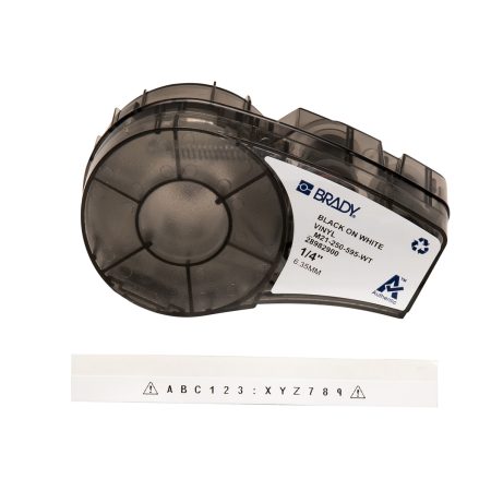 A M21-250-595-WT Brady BMP21 Label Vinyl White 6.35mm x 6.4m (1/Cartridge) with a number on it. (Keywords