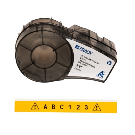 Brady BMP21 Label M21-375-595-YL with custom text abc123.