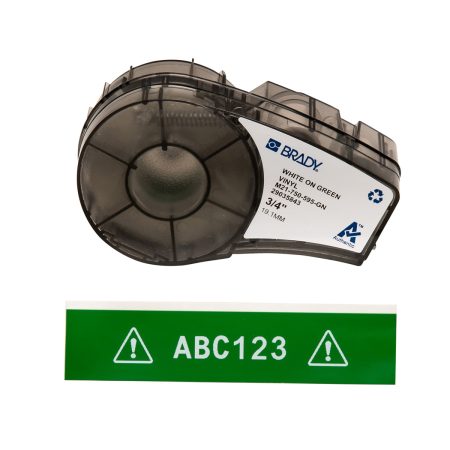 A green vinyl label from the BMP21 Plus Series B-595, suitable for indoor and outdoor use.