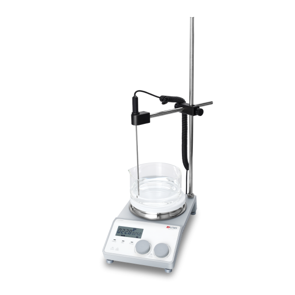 A Magnetic Stirrer Stainless Steel with Ceramic Coated Hotplate with Timer, LCD Digital Temperature to 340 Degrees, 135mm Dia. Plate