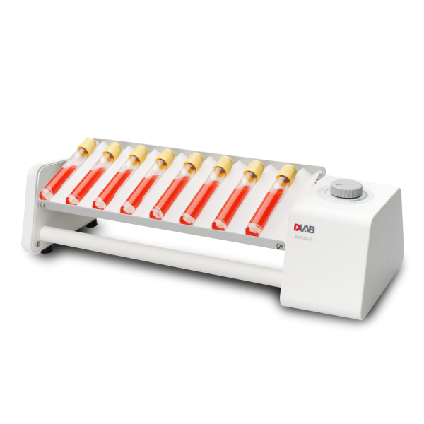 A Variable Speed Rocking Rotator with five red tubes on it.