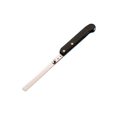 A trimming knife with a feather handle.