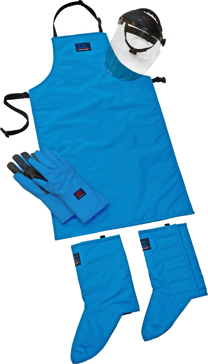 cryoprotection grip safety kit with mid arm cryogrip gloves, cryo