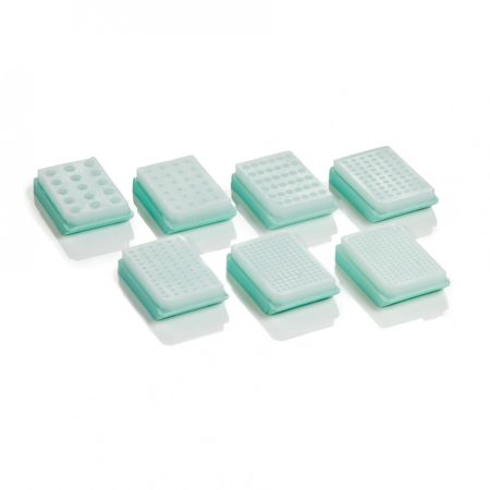 A set of six T-SUE Paraffin Blocks with 15 Cores, featuring a w/p 4mm Blue-Green color scheme (6/Case) showcased on a white surface.