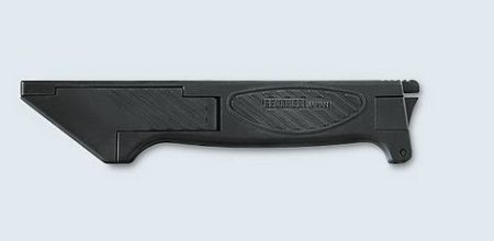 A black plastic handle for Feather Autopsy Blades on a white background.