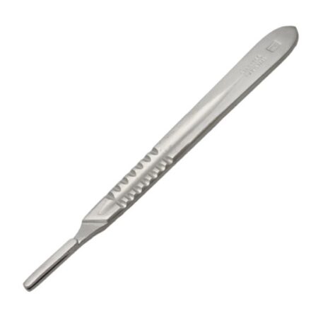 A Scalpel Handle No.4, Stainless Steel on a white background.