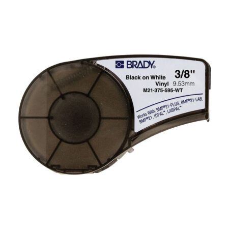 Bradyx 3 / 4 in x 3 / 4 in x BMP21 Plus Series B-595 Indoor Outdoor Vinyl Labels Black/White.
