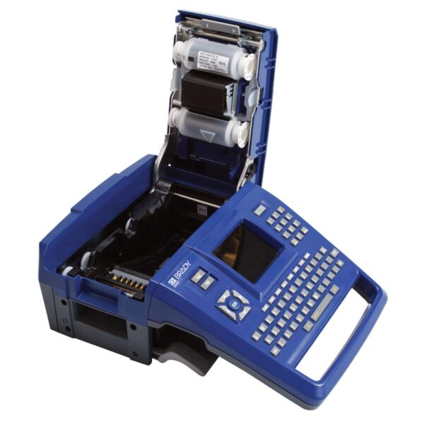 A blue computer with a printer attached, replaced M7-R6000 BMP71/M710 Ribbon.