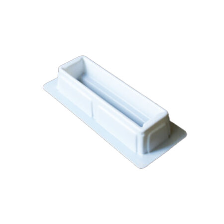 A white rectangular plastic tray with a raised edge and a recessed interior, designed as the Pipette Reservoir for Multchannel Pipettes, 50ml, Polypropylene, Autoclavable (50/Pack).