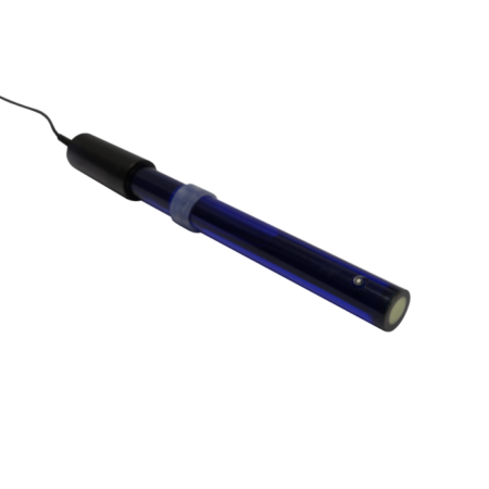The Cyanide ISE is a blue cylindrical device with a black cap and a 1mt cable ending in a BNC Connector, designed for cyanide measurement.