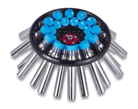 15ml x 24 fixed angle rotor with 15ml stainless steel sleeves (Max 4,000RPM)
