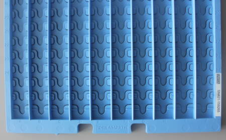 The DreamPath Blue Plastic Organizer, ideal for Crystal Trays (20/Pack), features lettered and numbered grids with a QR code for easy access, ensuring everything stays organized.
